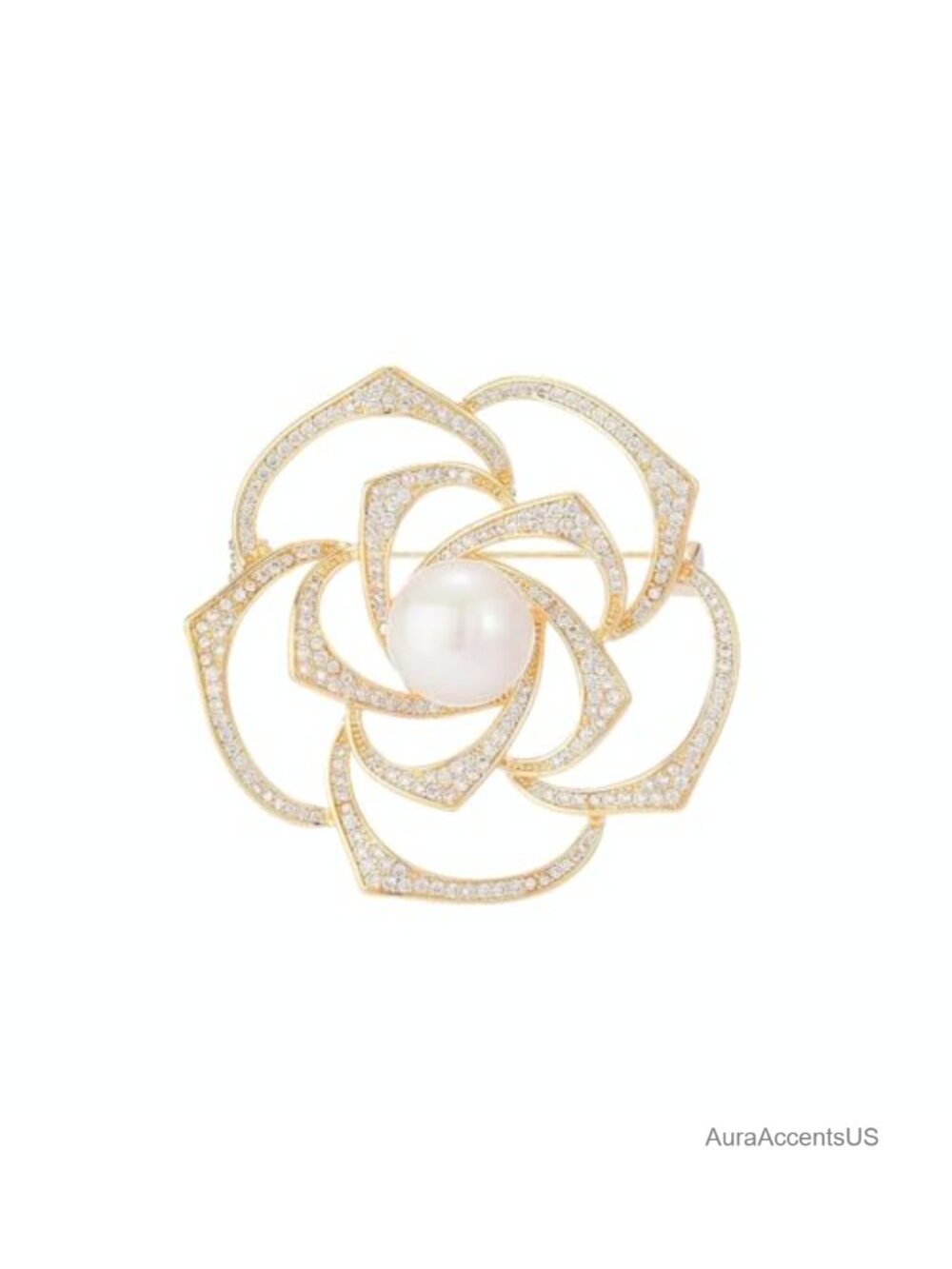 Rhinestone Flower Brooch Pin Vintage Floral Brooch Jewelry for Women Mom Wife